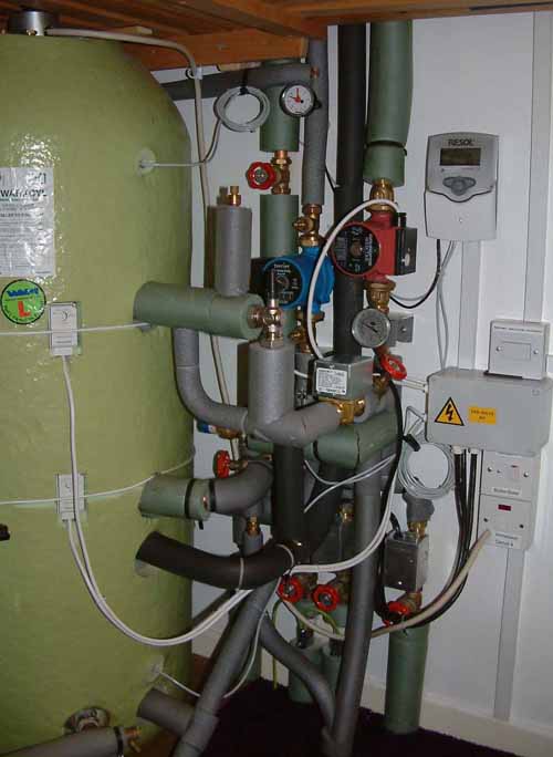 Boiler and solar pipework